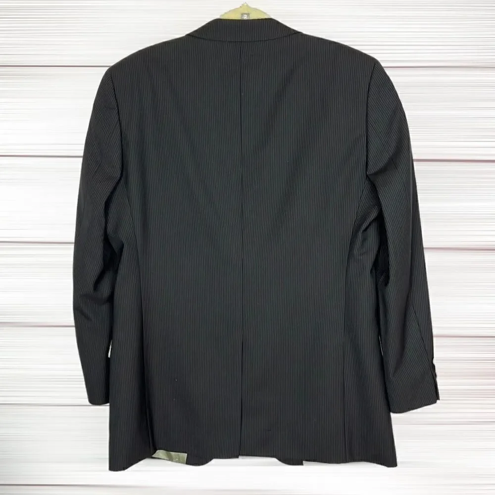 HUGO by HUGO BOSS Wool Striped Single Breasted Blazer Two Button Suit Jacket 42R
